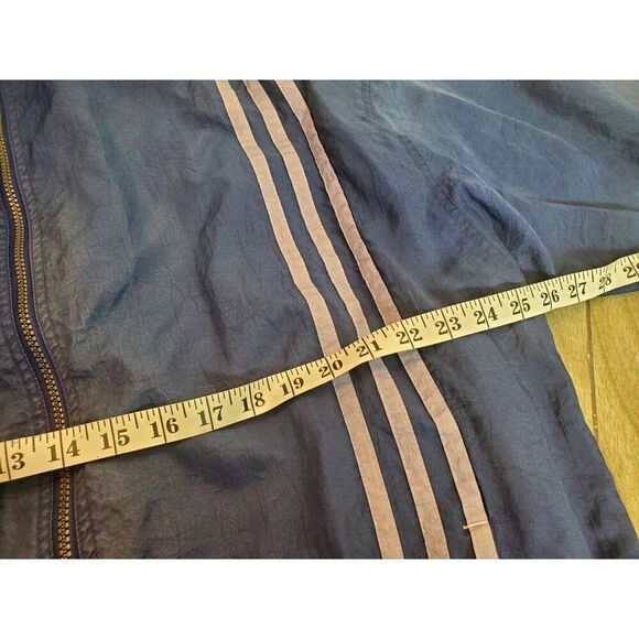Vintage Mens Clothing Adidas Embroidered 90s Full Zip Windbreaker Jacket XL Blue - Picture 5 of 8